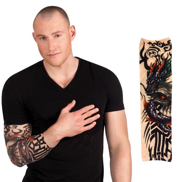 Tattoosleeve skull - willaert,verkleedkledij, tattoo, tattoo sleeve, marginaal, biker, stoer